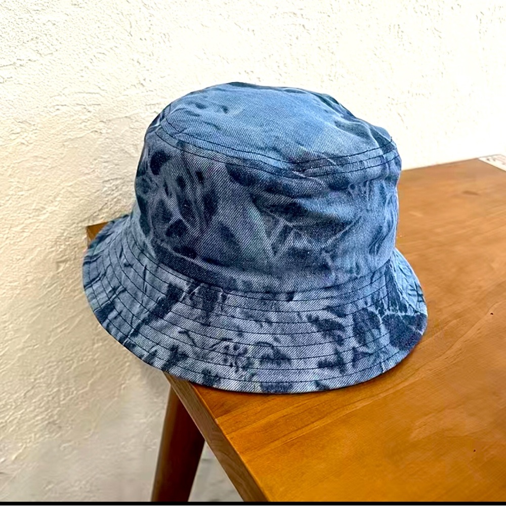 Bucket hat, denim blue tie dye. Size OS